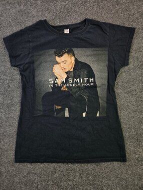 Sam Smith North American Tour T-Shirt 2015 Womens M Black In The Lonely Hour Tee
